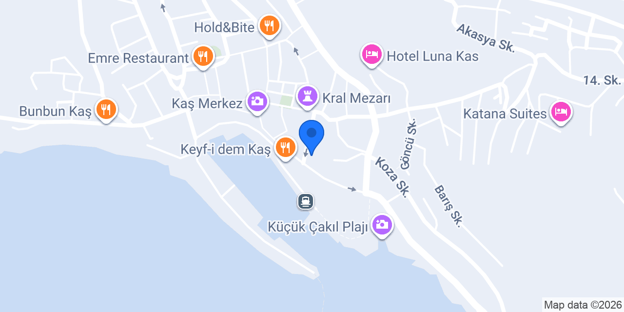 Nereid Meyhanesi Kaş konumu