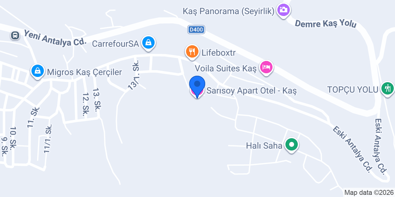 Sarısoy Apart Otel - Kaş konumu
