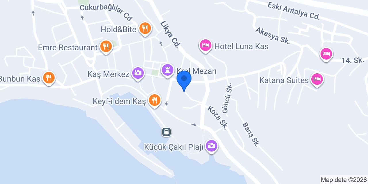 Kaş Athena Hotel konumu