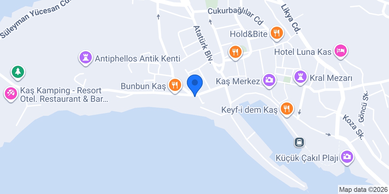 Kaş Veteriner Kliniği konumu