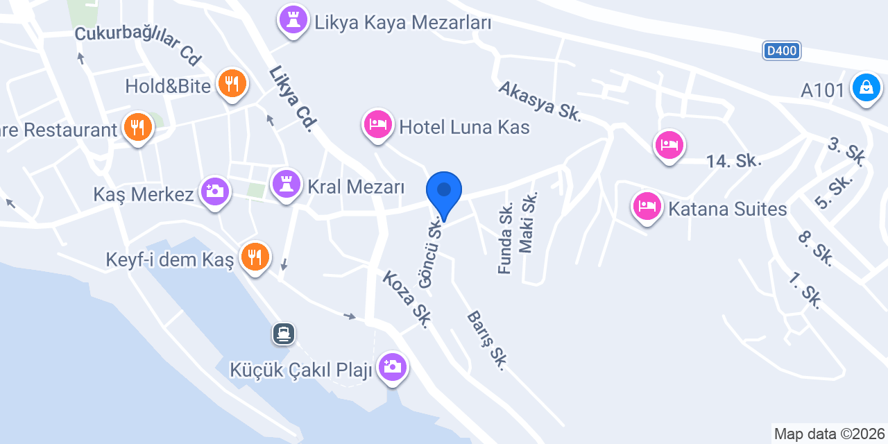 Ozy Houses Kaş konumu