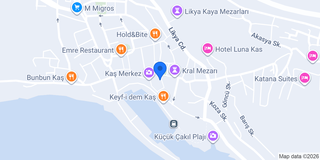 Naturel Restoran Kaş konumu