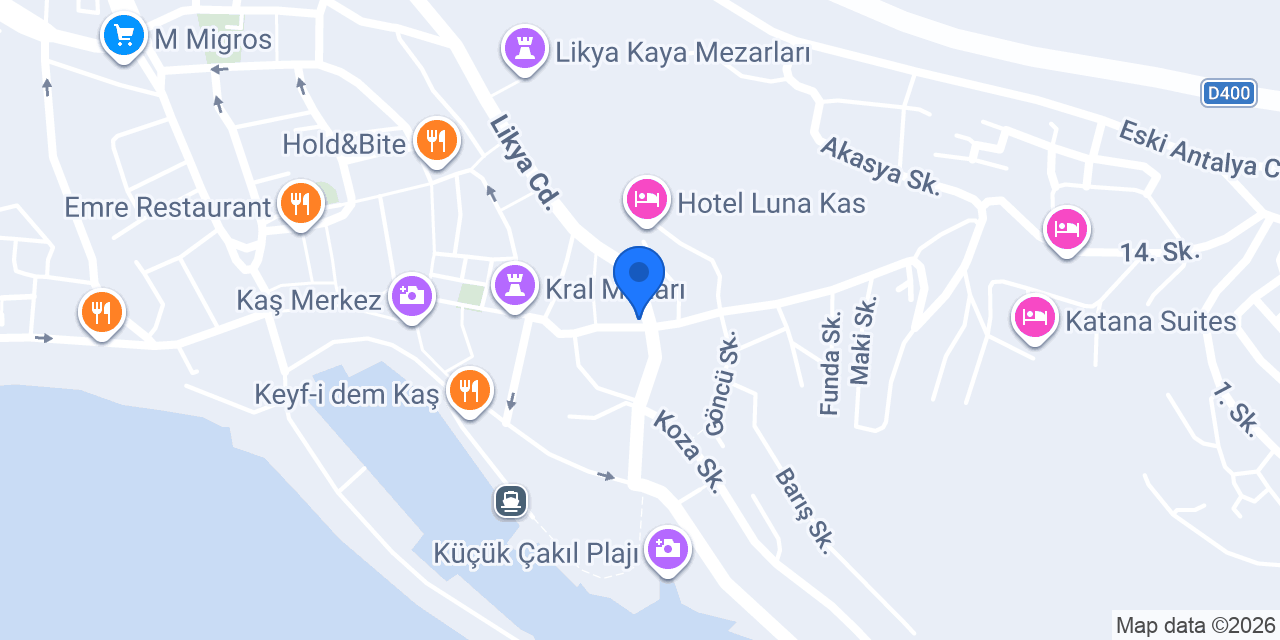 Lora Kaş Hotel konumu