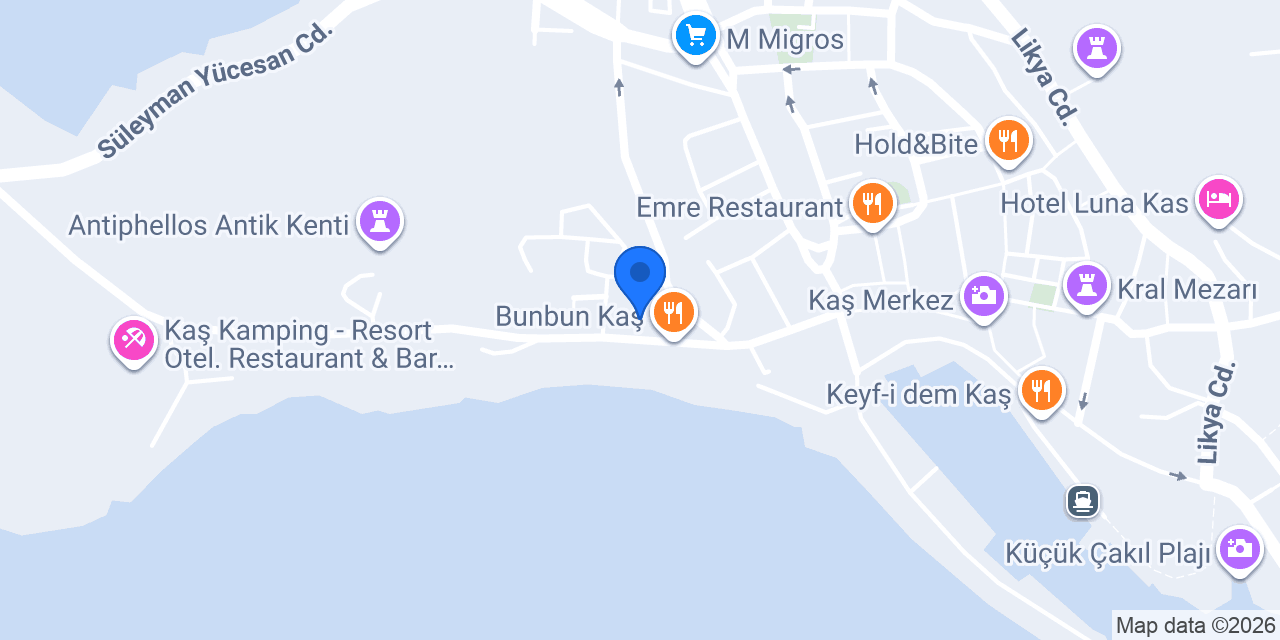 Yapı Kredi - Kaş Şubesi konumu