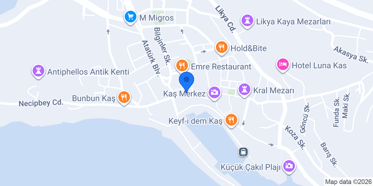 YEMEN KAHVESİ KAŞ konumu