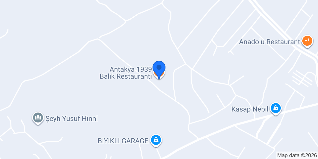 Antakya 1939 Balık Restaurantı konumu