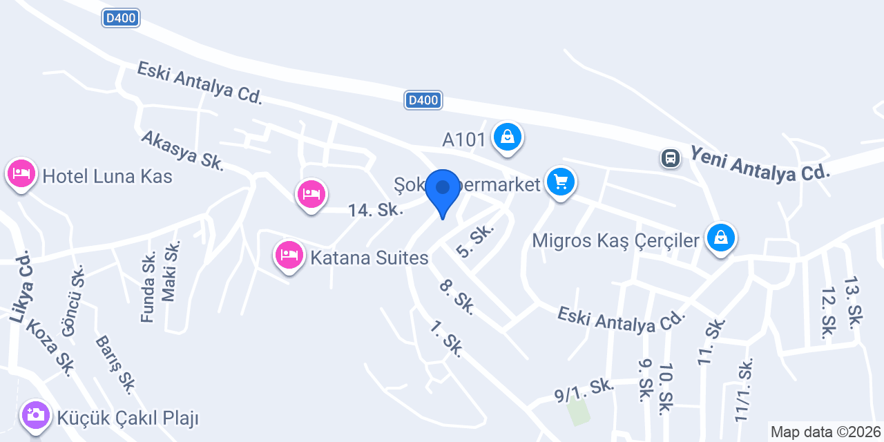 Bambi Cafe Kaş konumu