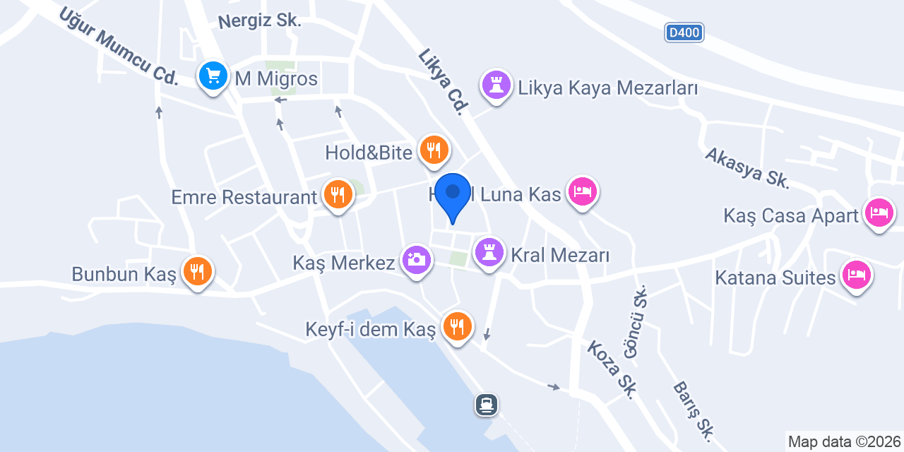 Ara Bar - Kaş konumu