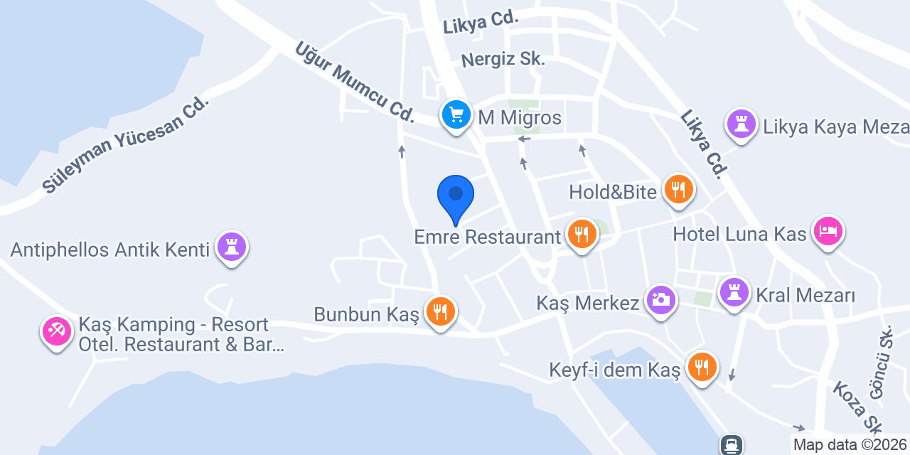 KAŞ PINAR PANSİYON konumu
