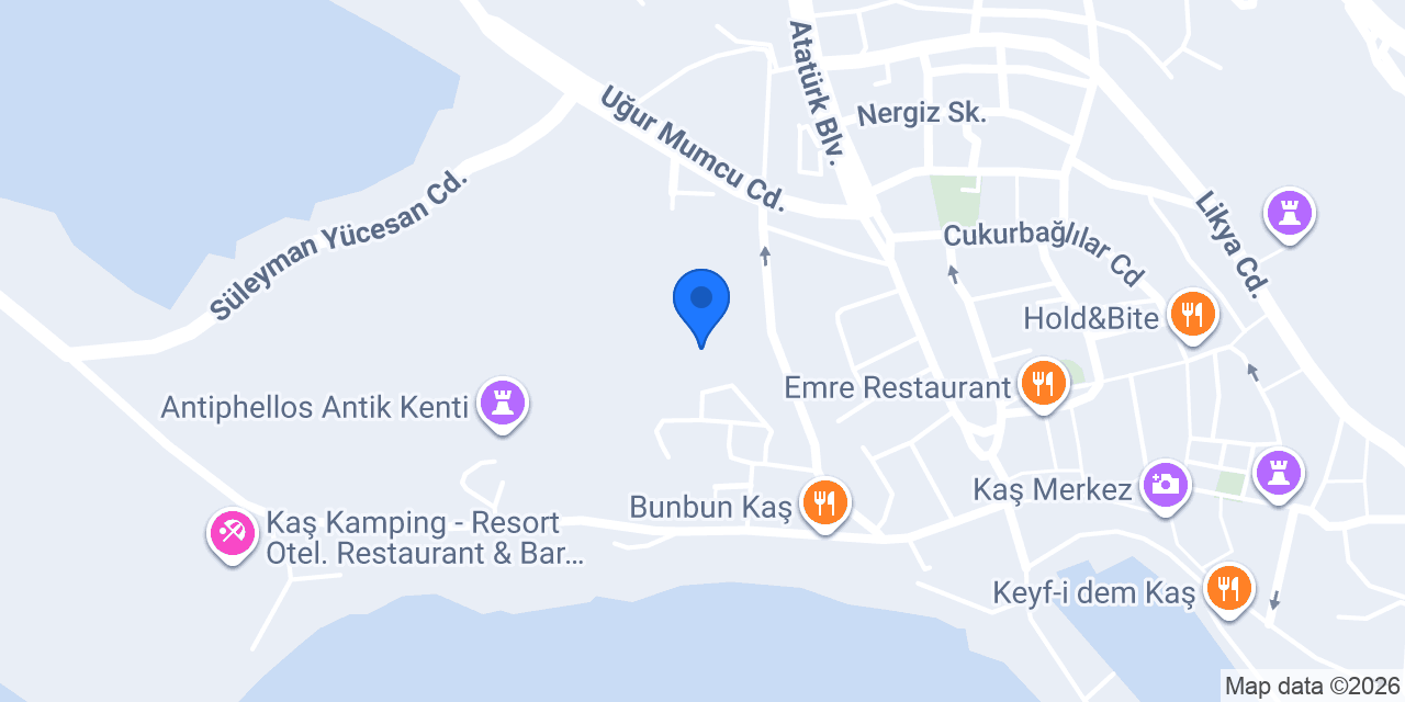 Nergis Pansiyon KAŞ konumu