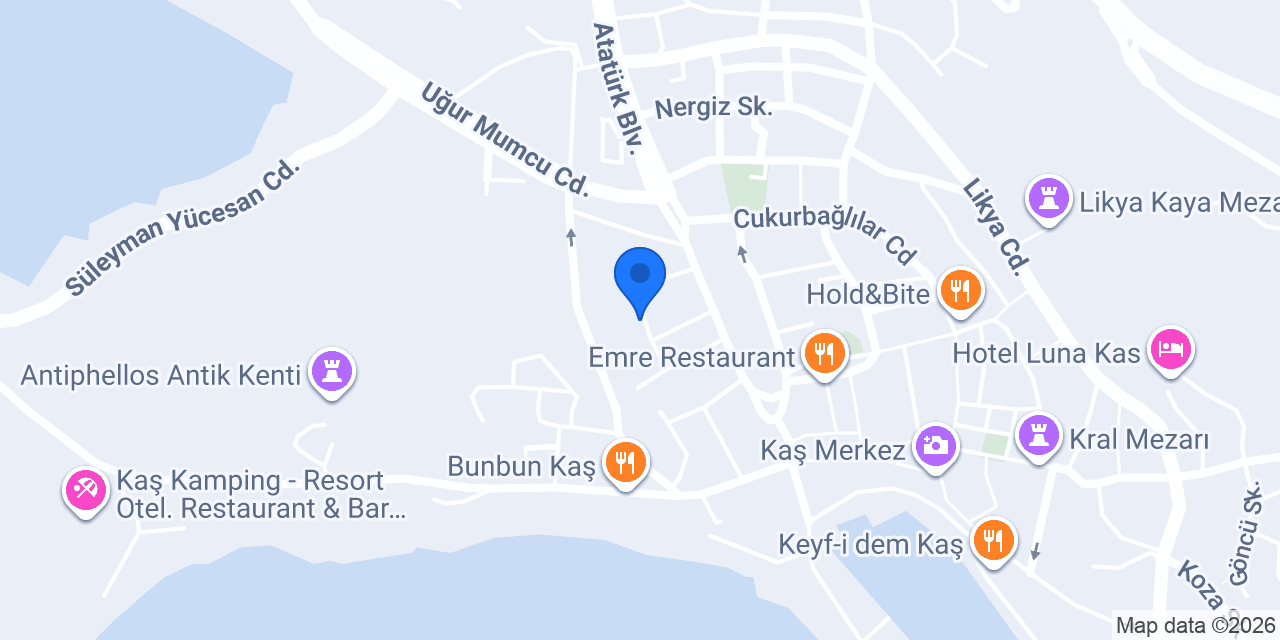 Leonis Hotel Kaş konumu