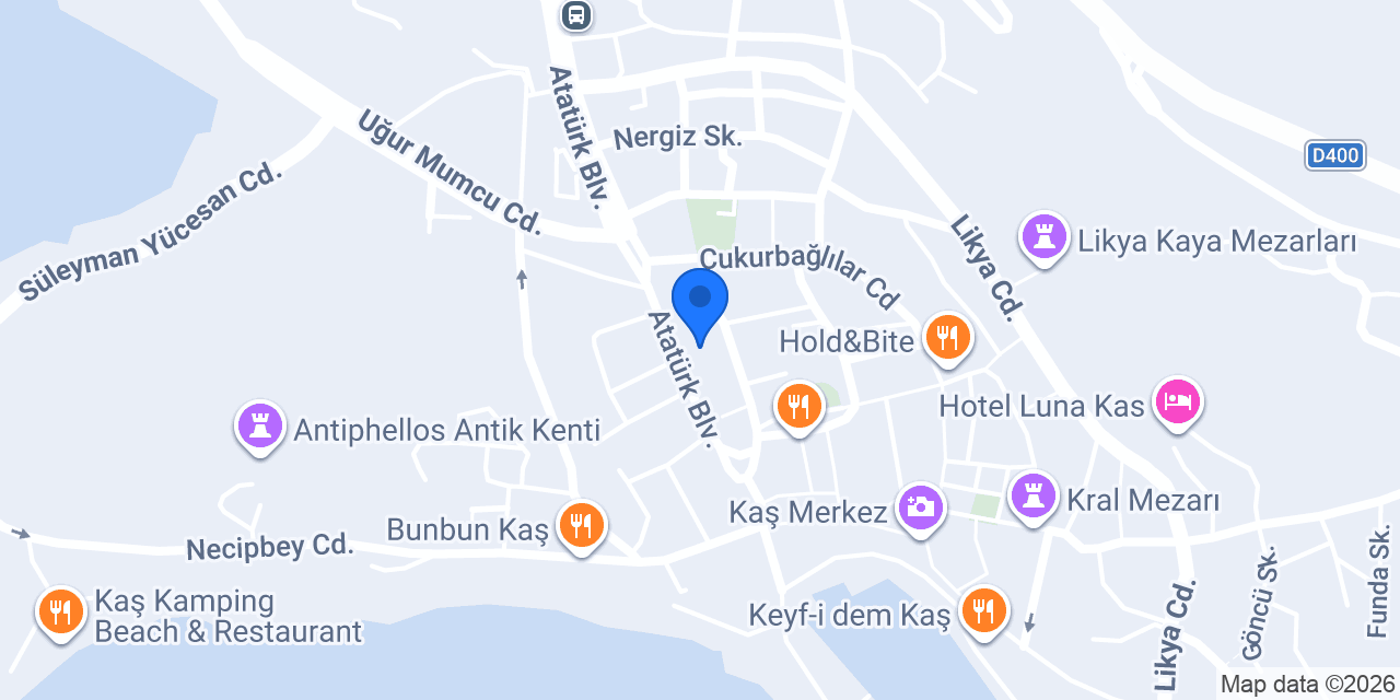 Garanti BBVA Kaş Şubesi konumu