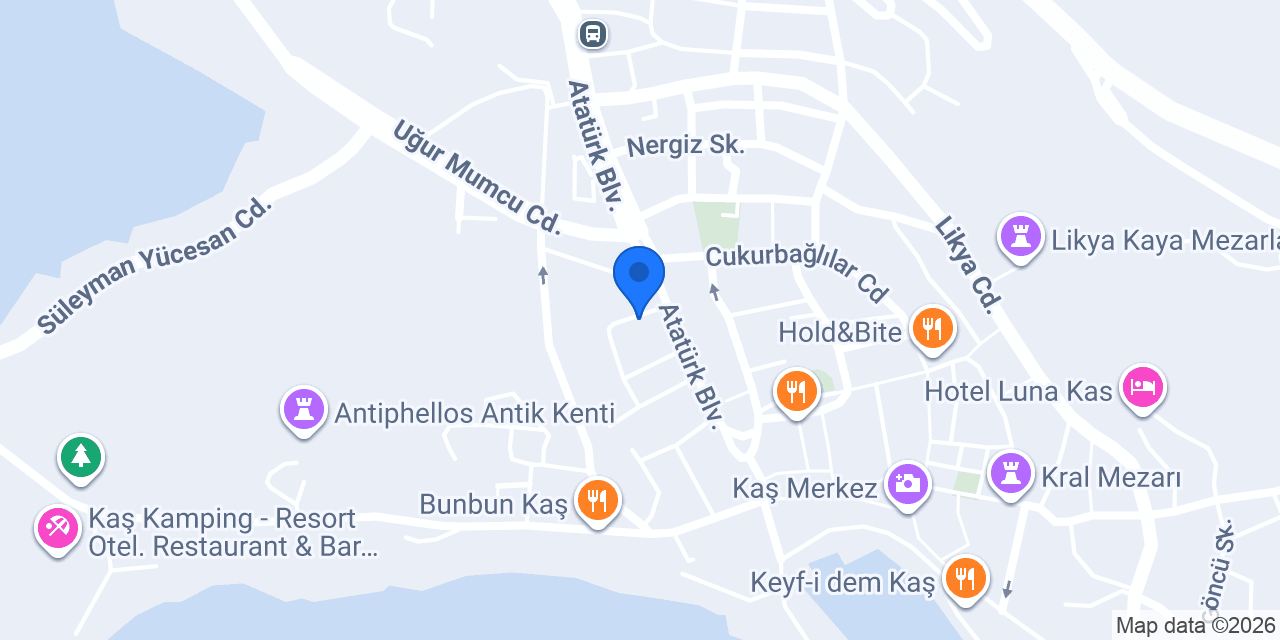 BAHAR PANSİYON KAŞ konumu