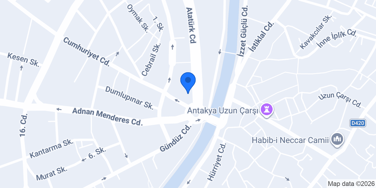PTT Antakya merkez müdürlüğü konumu