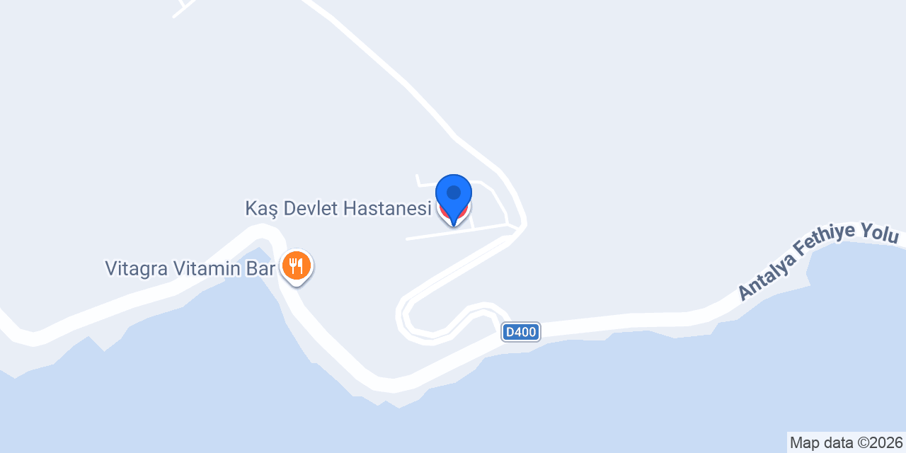Kaş Devlet Hastanesi konumu