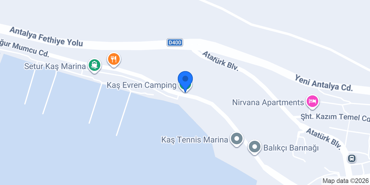 Kaş Evren Camping konumu