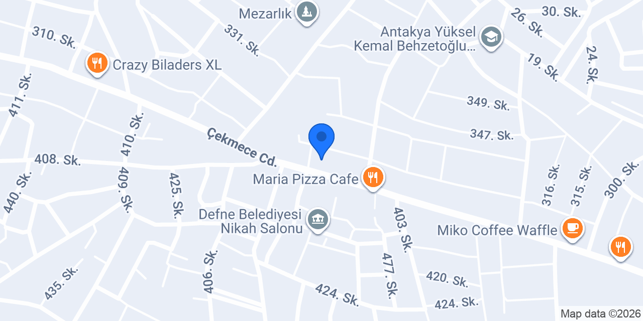 Antakya Atlasfen Etüt Merkezi konumu