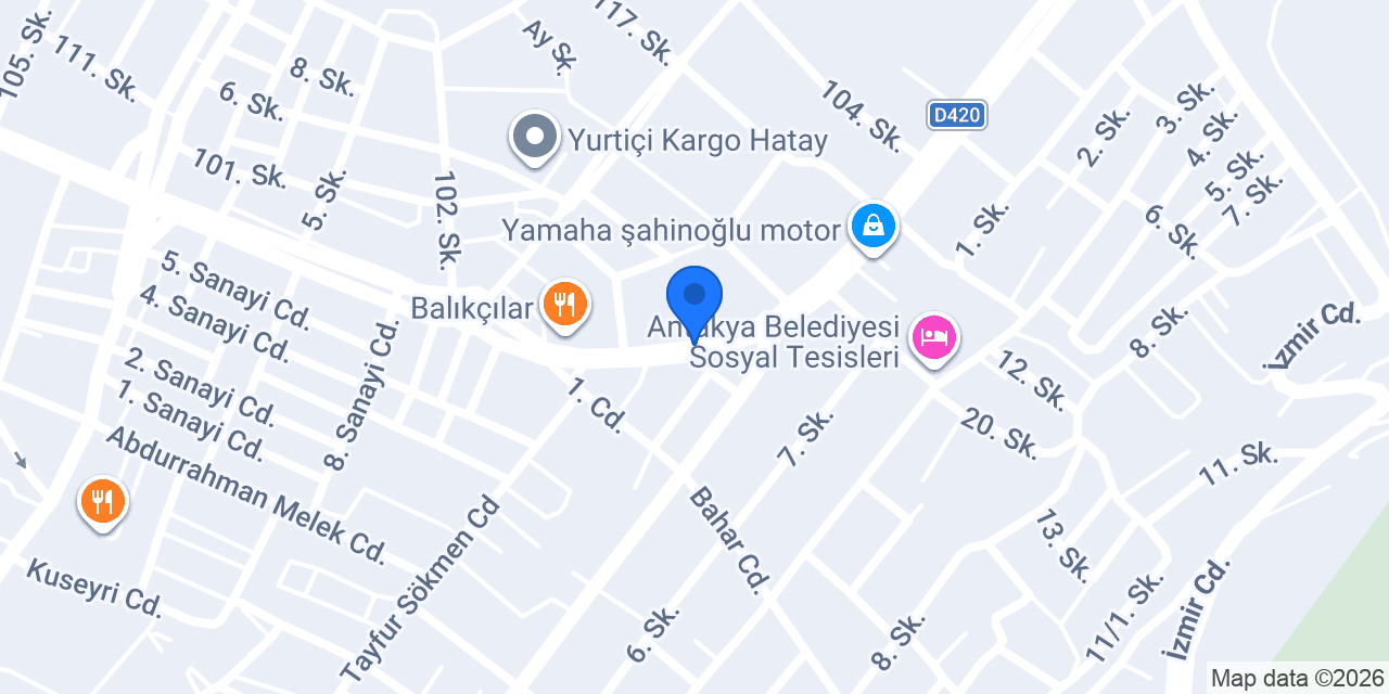 Hatay Sürücü Kursu konumu