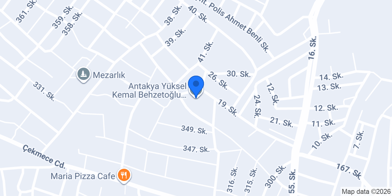 Antakya Yüksel Kemal Behzetoğlu Anadolu Lisesi konumu
