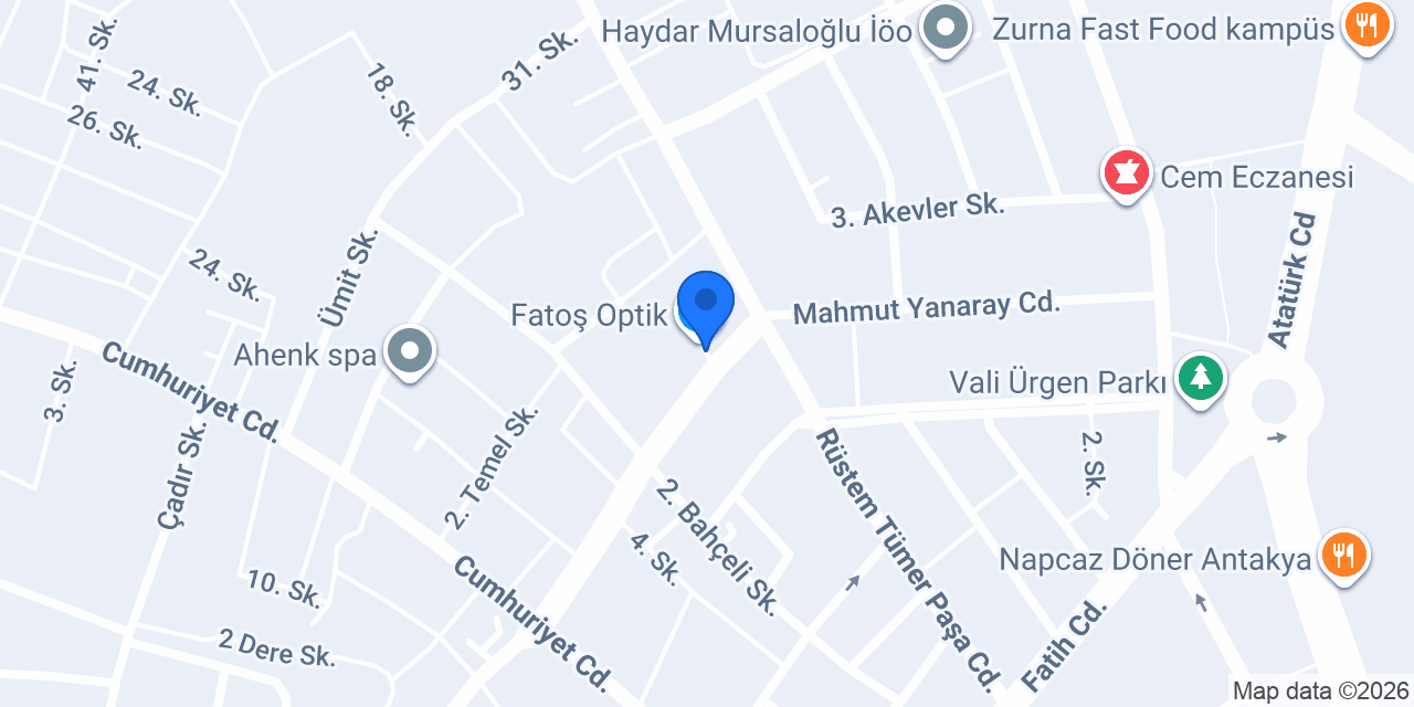 Büyük Çınar Otel konumu