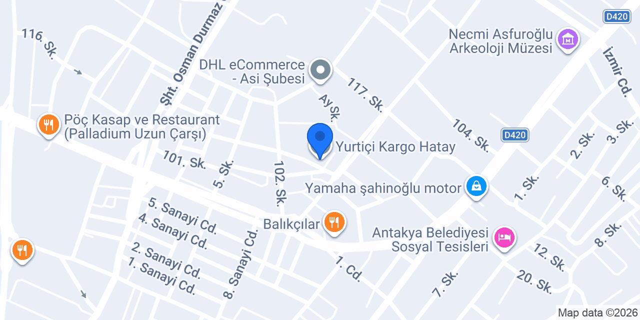 Yurtiçi Kargo Hatay konumu