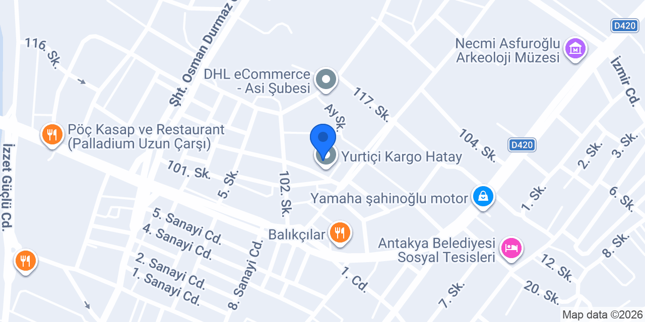 HATAY OCAK OTOMOTİV konumu