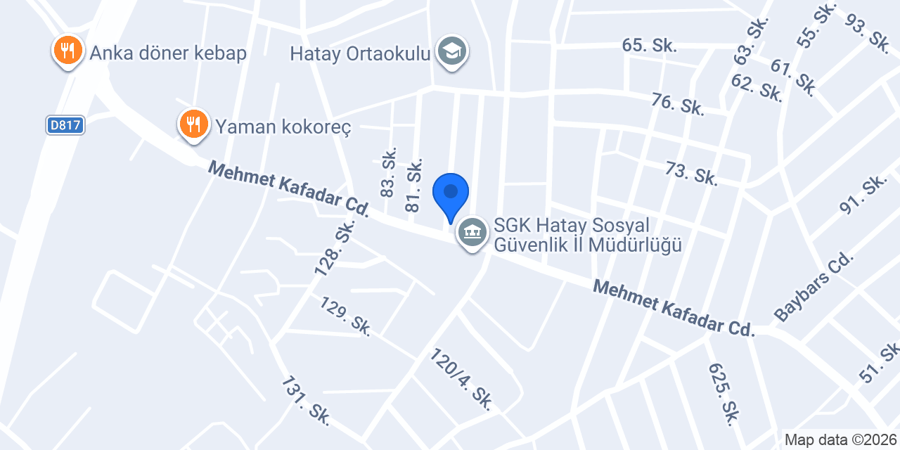 Antakya Sosyal Güvenlik Merkezi konumu