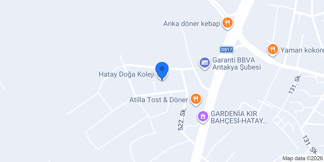 Hatay Doğa Koleji konumu