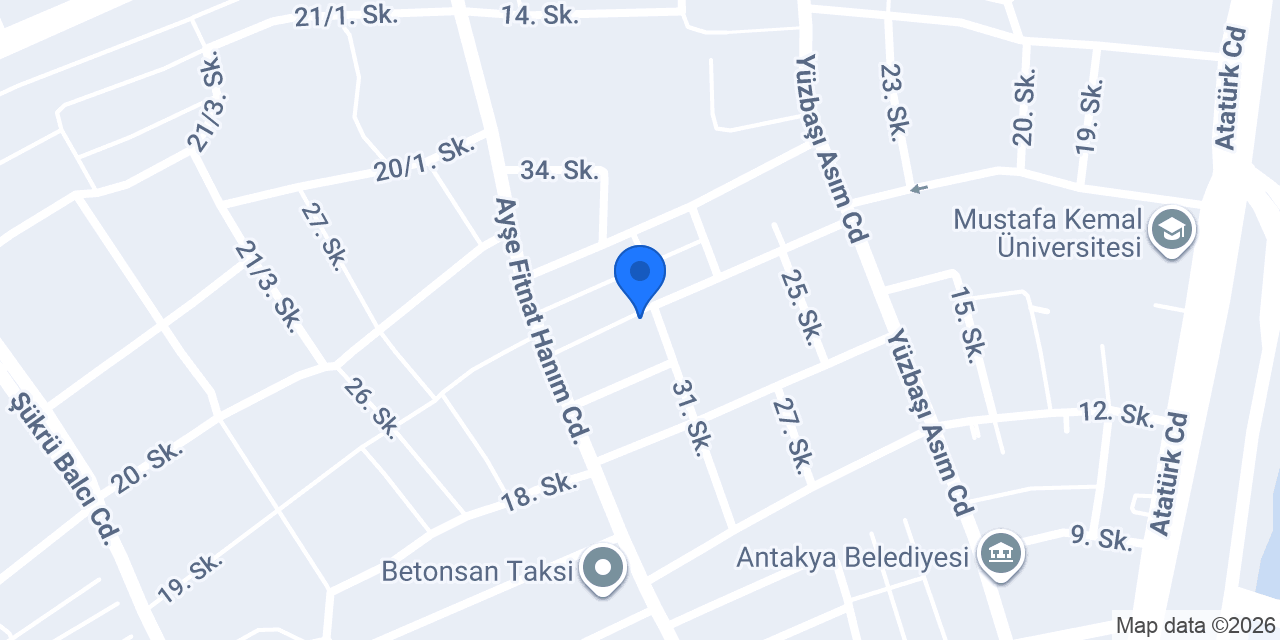 Hatay Besim Ömer Akalın MTAL konumu