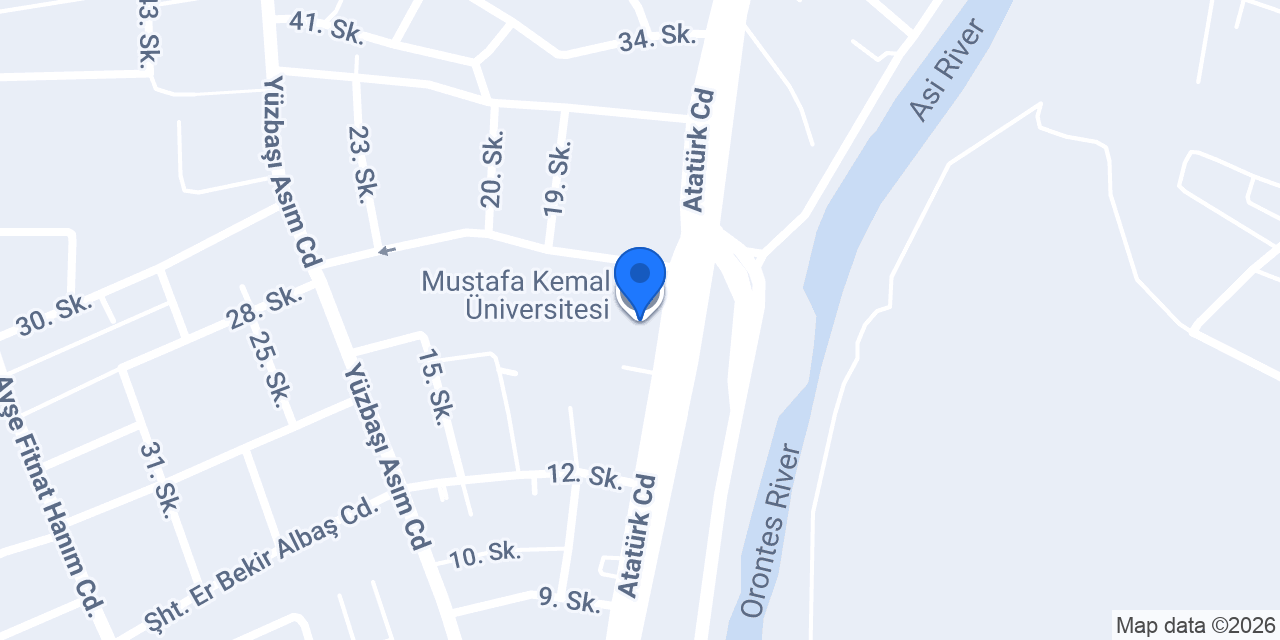 Mustafa Kemal Üniversitesi konumu