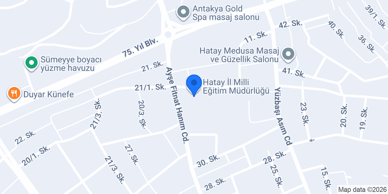Hatay İl Milli Eğitim Müdürlüğü konumu