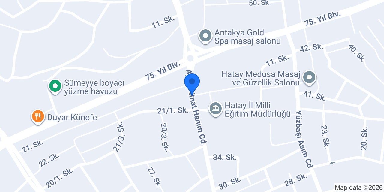 Aktan Sigorta Hatay Şubesi konumu