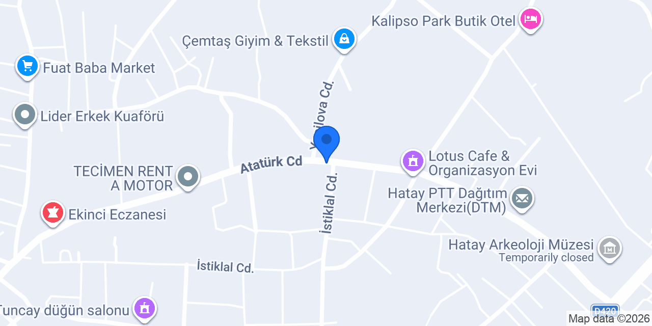 Hatay Sahra Lazer Kesim konumu