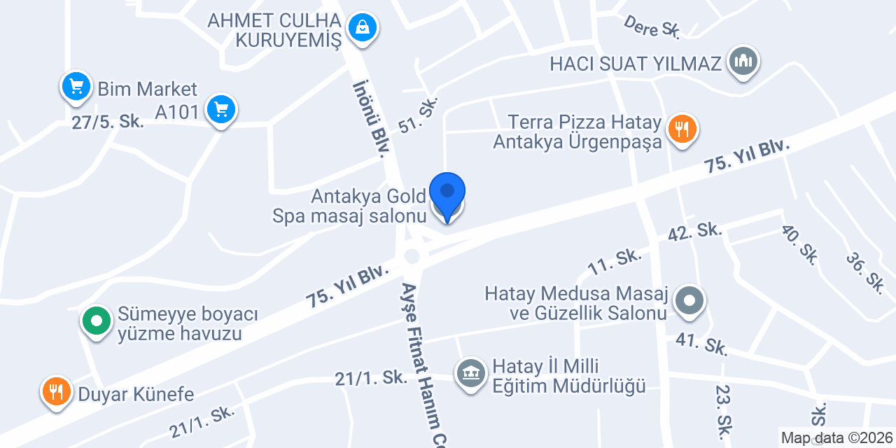 Antakya Gold Spa masaj salonu konumu