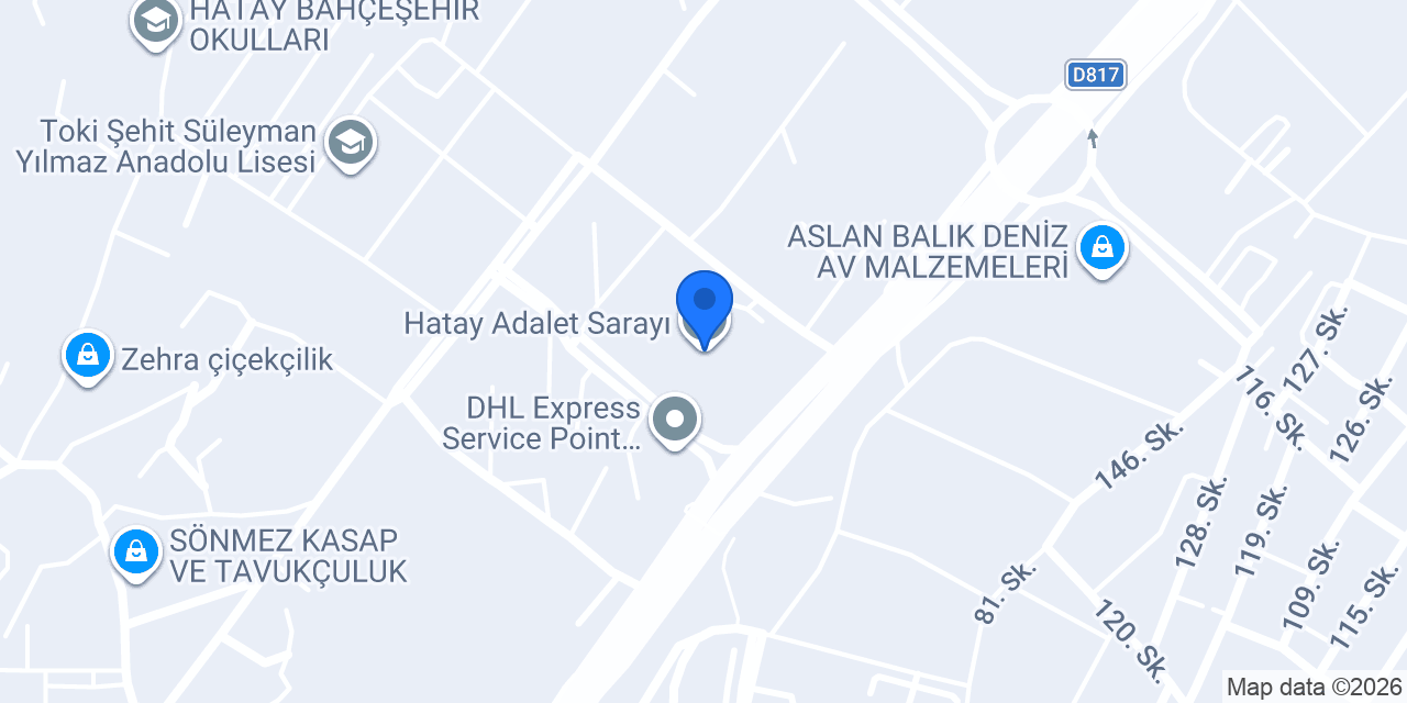 Hatay Adalet Sarayı konumu