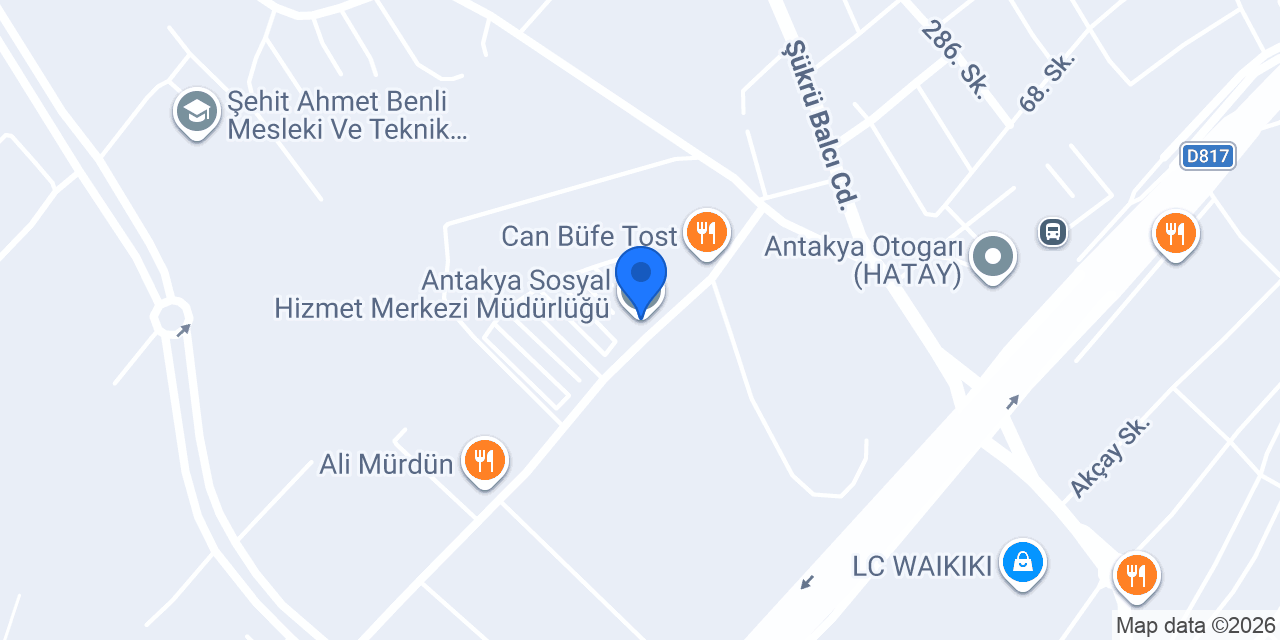 Antakya Sosyal Hizmet Merkezi Müdürlüğü konumu