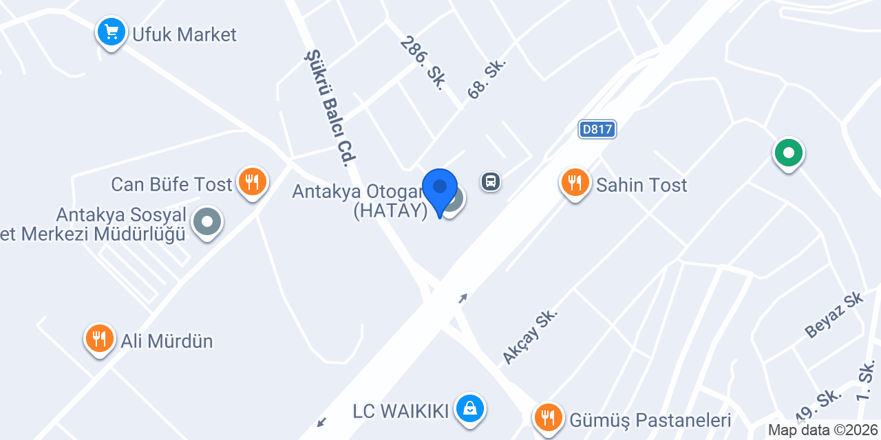 Antakya Otogarı konumu