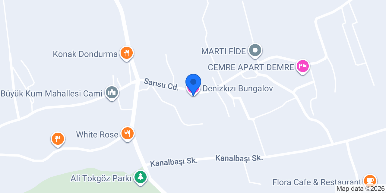 Denizkızı Bungalov konumu