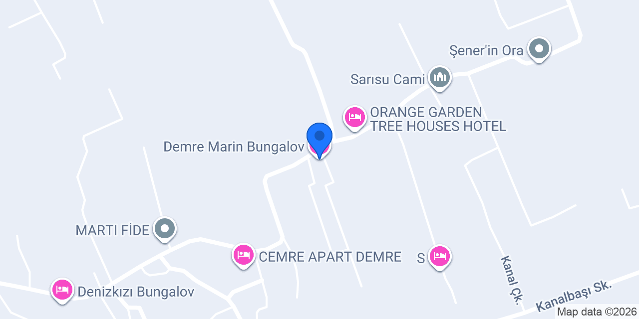 Demre Marin Bungalov konumu