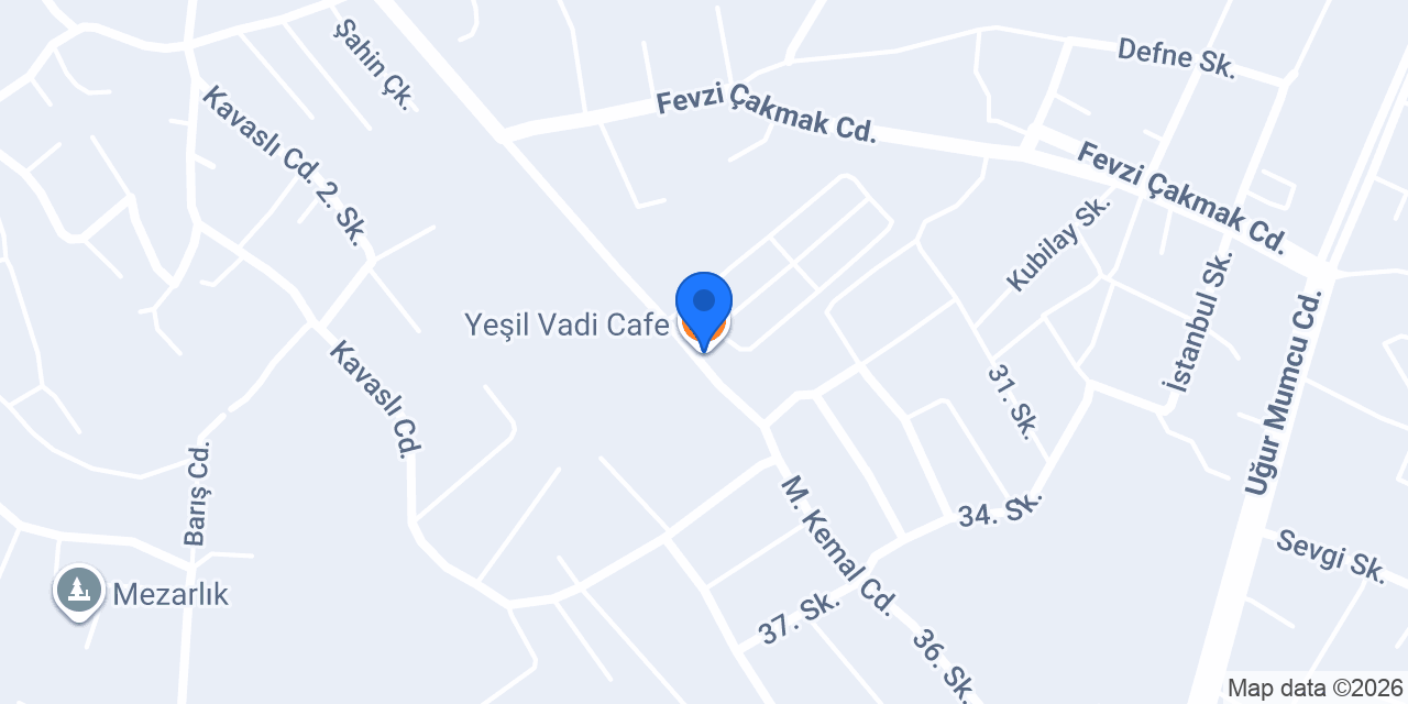 Yeşil Vadi Cafe konumu