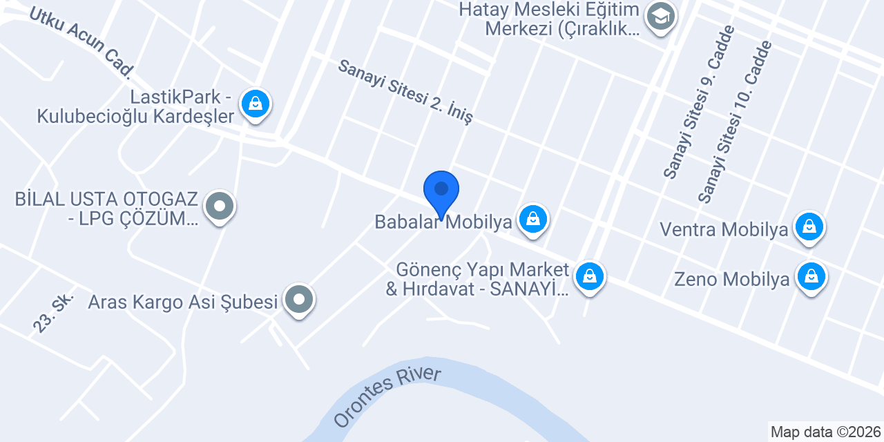 Divanev Antakya Sanayi Şubesi konumu