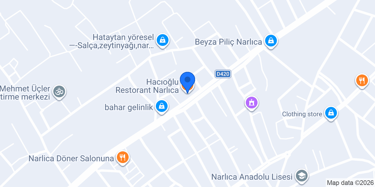 Hacıoğlu Restorant Narlıca konumu