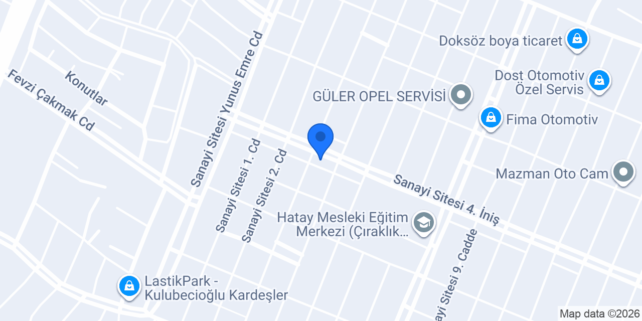Antakya Turbo Merkezi konumu