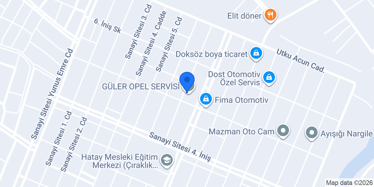 GÜLER OPEL SERVİSİ konumu