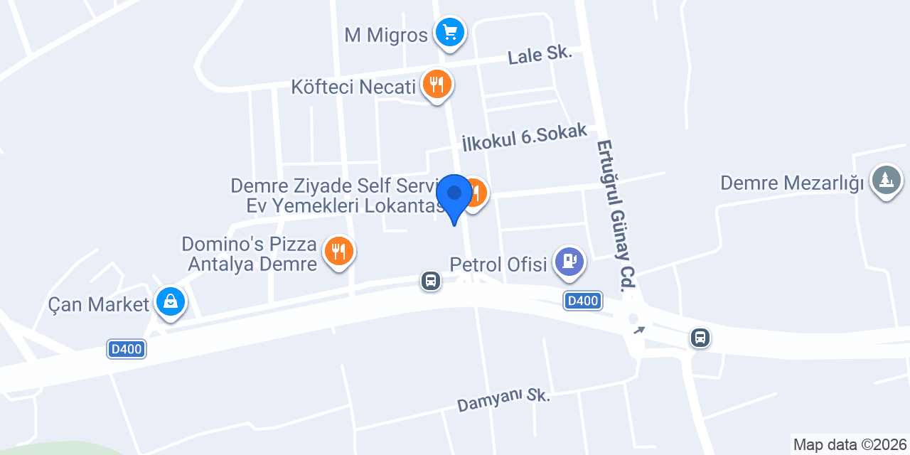 Erdo Dondurma Evi Demre konumu