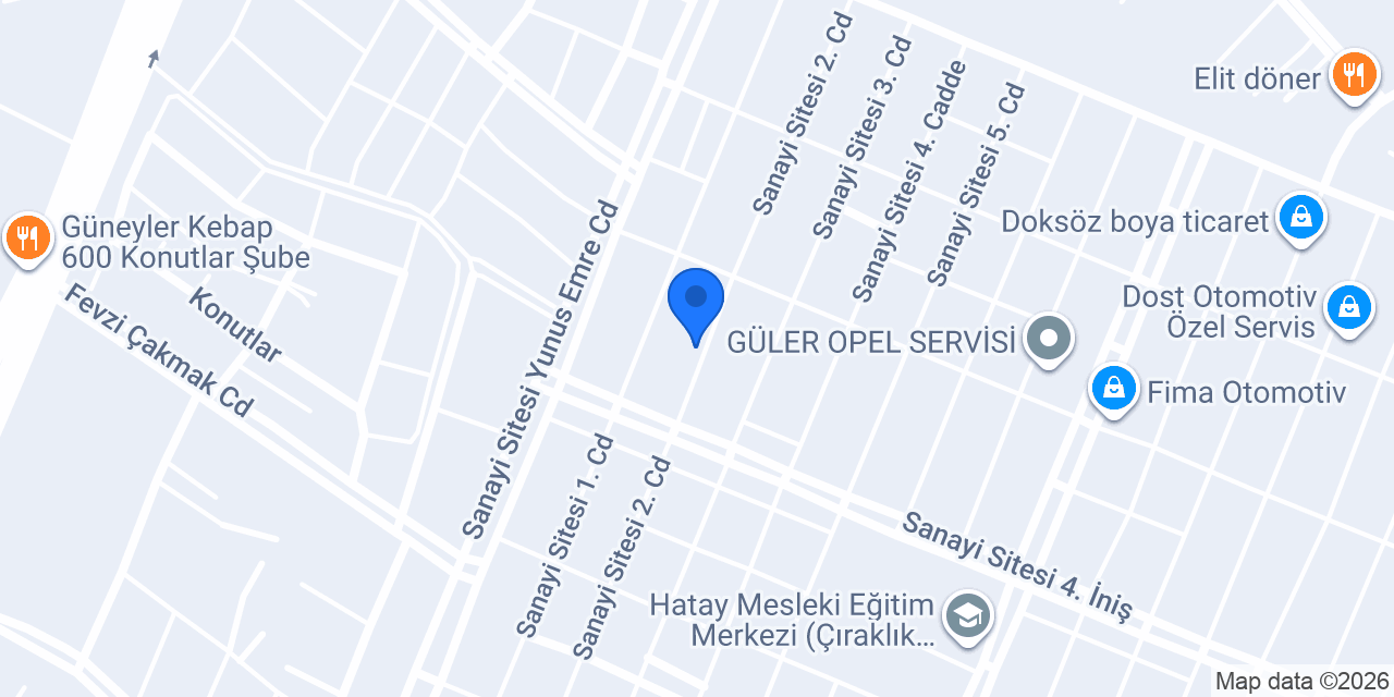 Hatay Zirve oto lpg konumu