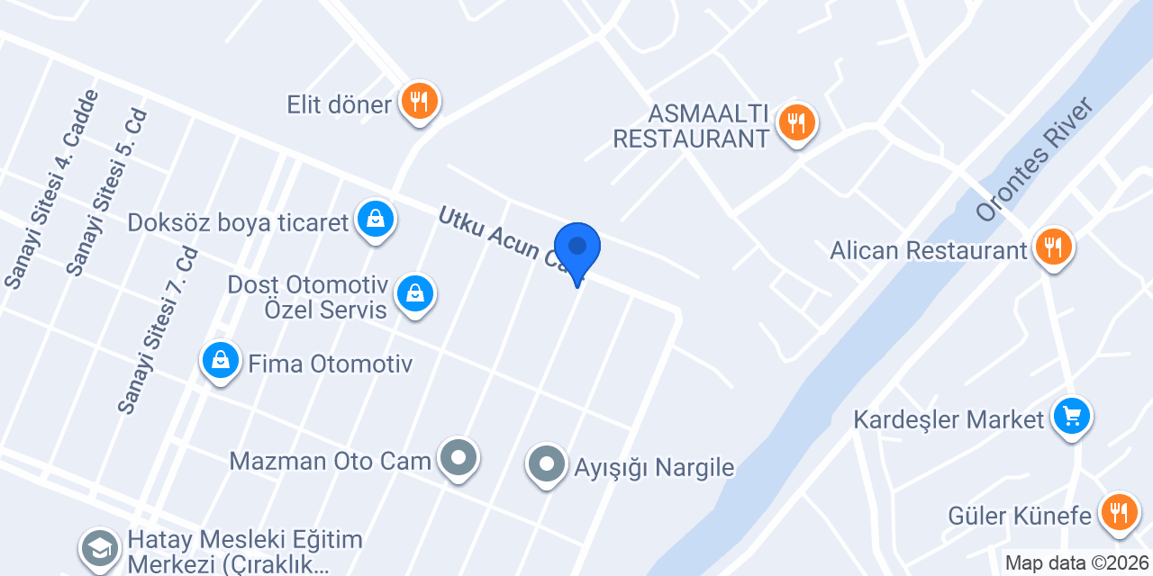 Kılıç Oto Hasar Antakya konumu