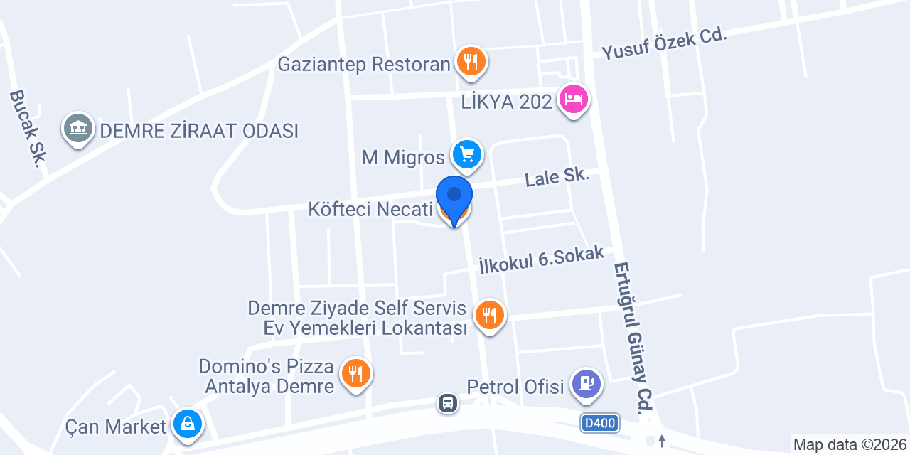 Köfteci Necati konumu