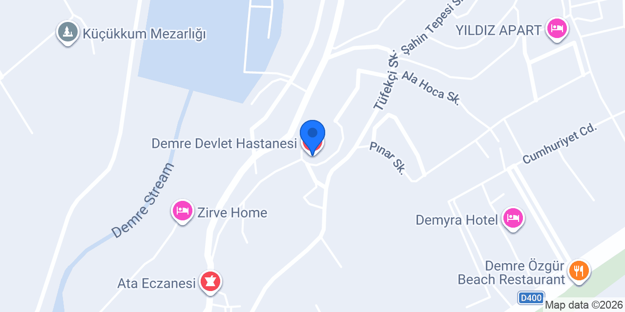 Demre Devlet Hastanesi konumu