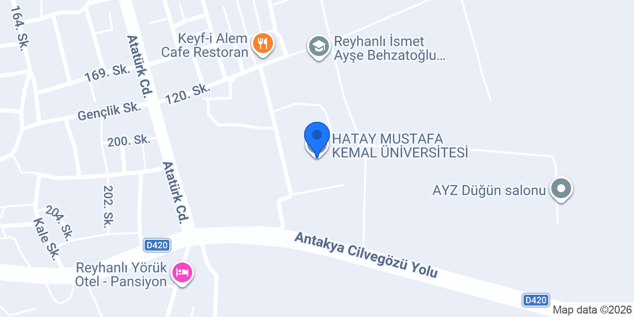 HATAY MUSTAFA KEMAL ÜNİVERSİTESİ konumu